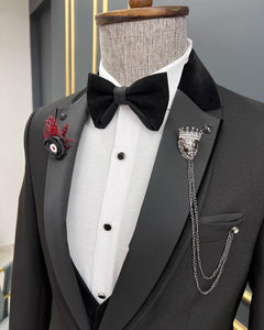 Luke Slim Fit Custom Design Black Tuxedo