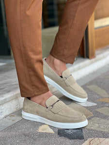 Lars Special Design Suede Beige Casual Shoes