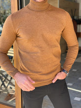 Load image into Gallery viewer, Grant Slim Fit Camel Turtleneck
