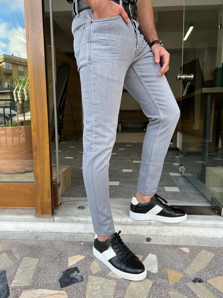 Lars Slim Fit Lycra Grey Jeans