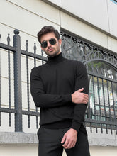 Load image into Gallery viewer, Naze Slim Fit Black Turtleneck Sweater
