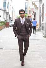 Load image into Gallery viewer, Royal Claret Red Slim Fit Patterned Suit
