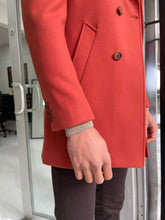 Load image into Gallery viewer, Reese Slim Fit Double Breasted Tile Woolen Winter Coat
