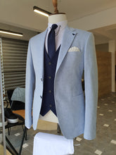 Load image into Gallery viewer, Ross Slim Fit Bag Pocket Linen Blue Blazer Only
