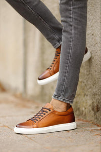 Luke Eva Sole Lace Detailed Brown Sneakers