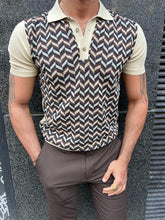 Load image into Gallery viewer, Noah Slim Fit Beige Patterned Knitted Tees
