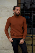 Load image into Gallery viewer, Ted Slim Fit Camel Turtleneck Sweater
