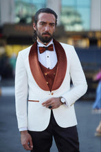 Load image into Gallery viewer, Ace Slim Fit White Custom Tuxedo Suit
