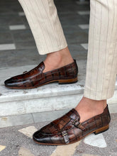 Load image into Gallery viewer, Morrison Croc Loafer with Double Buckle Details
