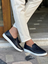 Load image into Gallery viewer, Lars Double Buckled Eva Sole Dark Blue Loafer
