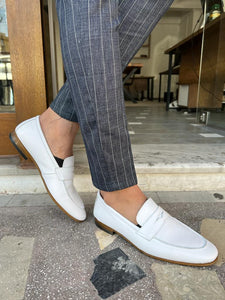 Morrison White Genuine Leather Loafers