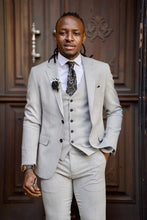 Load image into Gallery viewer, Rick Slim Fit Mono Collared Grey Suit
