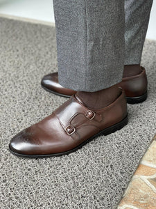 Reese Special Edition Double Buckled Brown Classic Leather Shoes