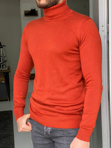 Carson Slim Fit Orange Turtleneck Sweater