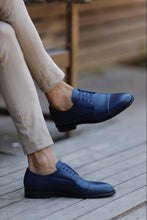 Load image into Gallery viewer, Luke Lace up Blue Classic Shoes
