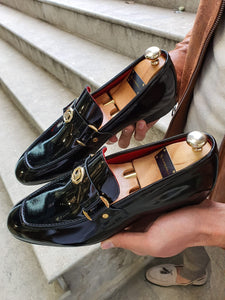 Sardinelli Buckled Shiny Black Leather Shoes