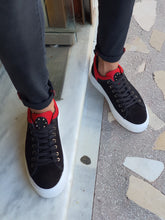 Load image into Gallery viewer, Lucas Sardinelli Eva Sole Black &amp; Red Suede Leather Shoes
