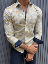 Load image into Gallery viewer, Noah Slim Fit Beige Patterned Shirt
