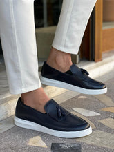 Load image into Gallery viewer, Lars Double Buckled Eva Sole Dark Blue Loafer
