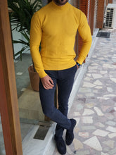 Load image into Gallery viewer, Henry Slim Fit Yellow Turtleneck
