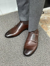 Load image into Gallery viewer, Reese Special Edition Double Buckled Brown Classic Leather Shoes
