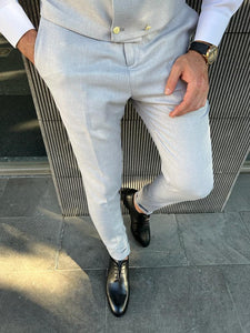 Benson Slim Fit Double Pocket Grey Suit