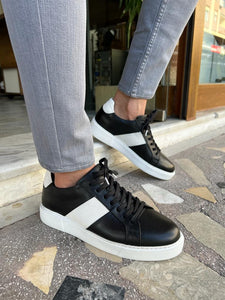Lars Eva Sole Black Leather Sneakers