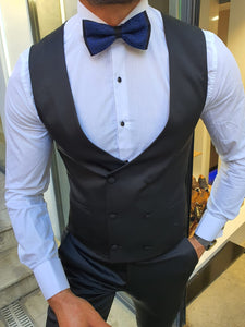 Groom Collection - Custom Made Shawl Collared Indigo Tuxedo