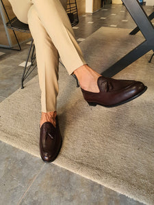 Peaky Sardinelli Tassel Detailed Brown Loafer