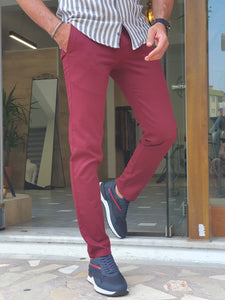 Chase Slim Fit Special Edition Side Pocket Claret Red Pants