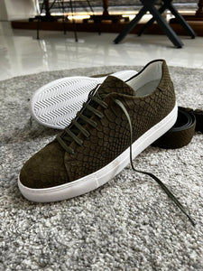 Madison Special Edition Rubber Sole Suede Leather Khaki Sneakers