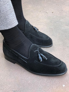 Suede Black Comfy Leather Shoes