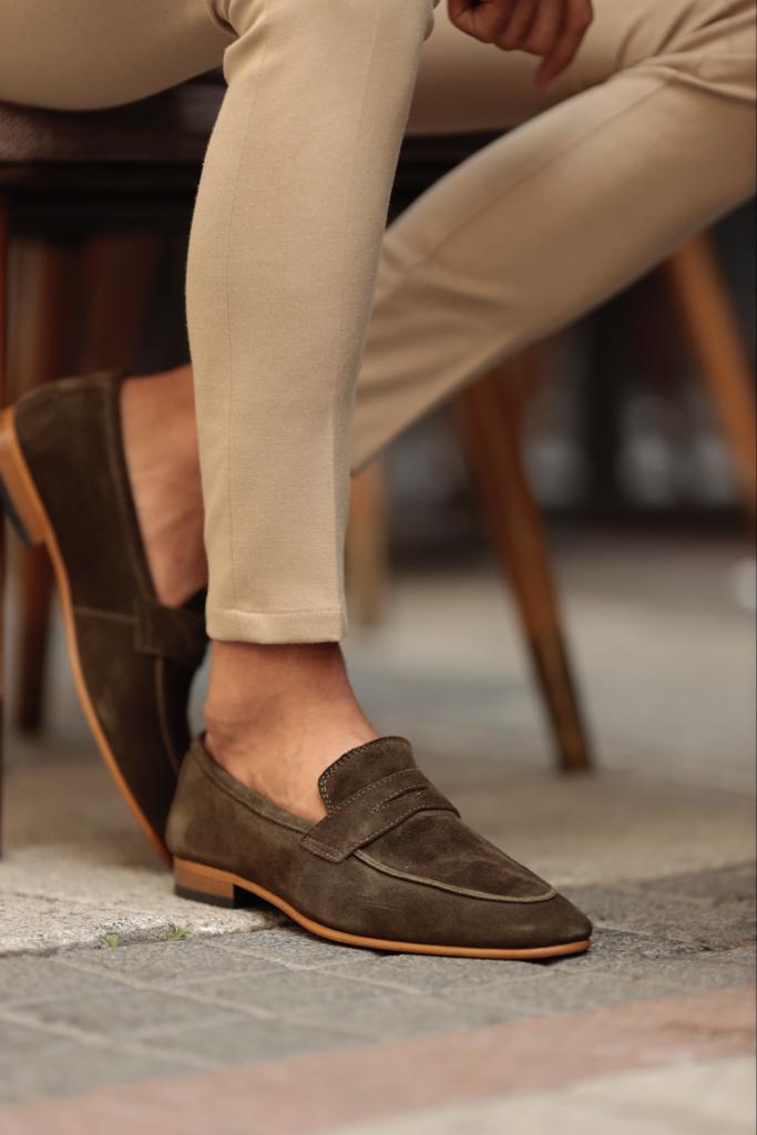 Ace Neolite Khaki Suede Loafers
