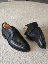 Load image into Gallery viewer, Ross Sardinelli Rubbe Sole Single Buckled Black Leather Shoes
