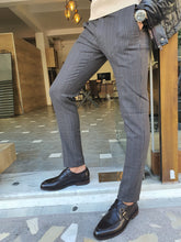 Load image into Gallery viewer, Morris Slim Fit Brown Plaid Pants
