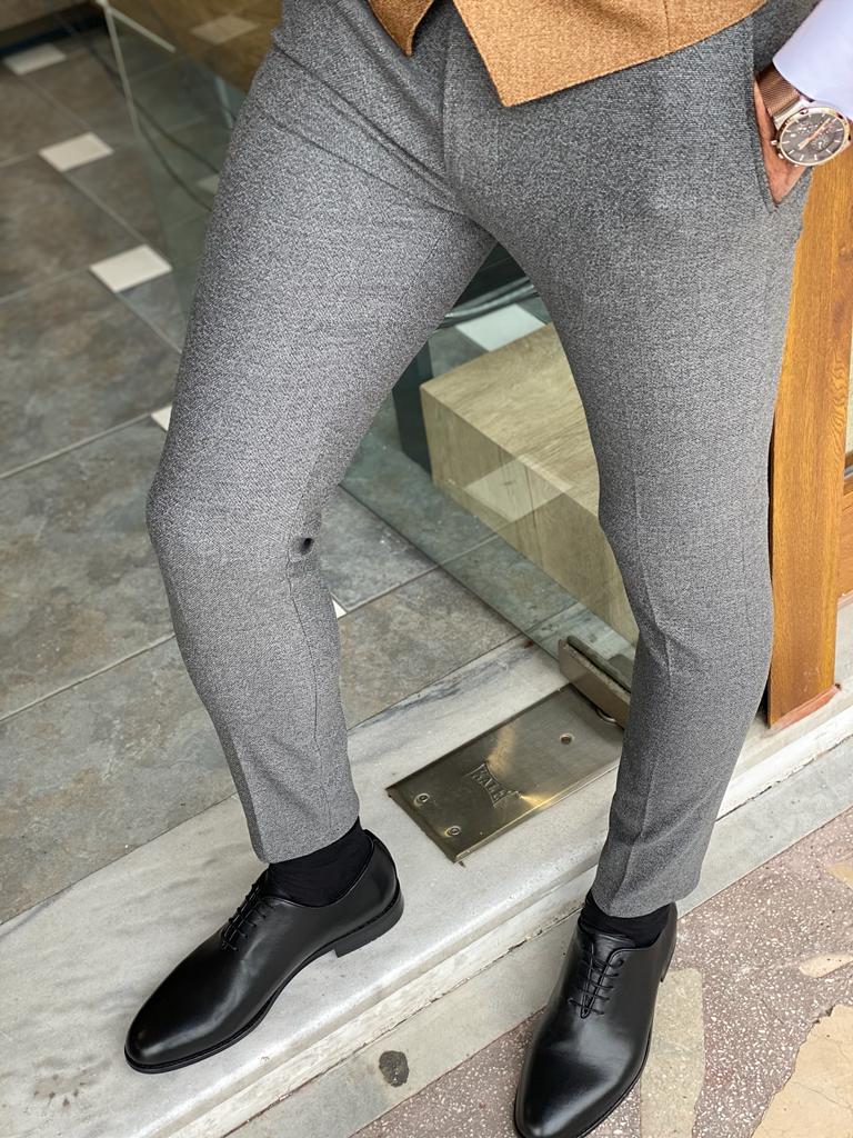 Light Grey Stretch Wool Dress Pant - Custom Fit Tailored Clothing