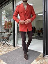 Load image into Gallery viewer, Reese Slim Fit Double Breasted Tile Woolen Winter Coat
