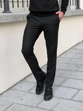 Load image into Gallery viewer, Naze Slim Fit High Quality Black Patterned Anthracite Pants
