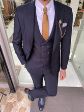 Load image into Gallery viewer, Carson Slim Fit Navy Blue Woolen Suit
