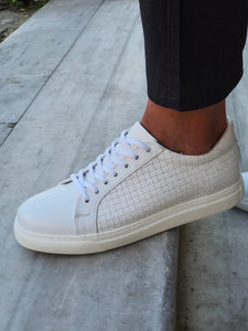 Vince Sardinelli Lace Up Eva Sole White Leather Sneakers