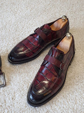 Load image into Gallery viewer, Ross Sardinelli Croc Detailed Buckled Leather Shoes
