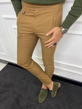 Load image into Gallery viewer, Leon Slim Fit Double Button Camel Trouser/Pants
