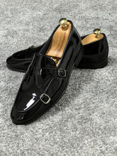 Load image into Gallery viewer, Louis Special Edition Neolite Sole Double Monk Shiney Leather Black Shoes
