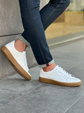 Load image into Gallery viewer, Benson Special Design White Leather Sneakers
