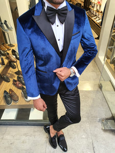 Royal Special Edition Slim Fit Indigo Velvet Tuxedo