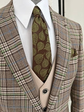 Load image into Gallery viewer, Louis Slim Fit Pointed Collared Beige &amp; Khaki Combination Suit
