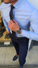 Load image into Gallery viewer, Marc Sardinelli Slim Fit Custom Made Blue Shirt
