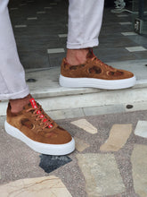 Load image into Gallery viewer, Chase Sardinelli Eva Sole Laced Suede Cinnamon Leather Shoes
