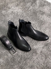 Load image into Gallery viewer, Chesterfield Special Edition Suede Black Leather Chelsea Boots
