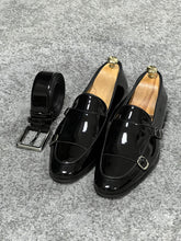 Load image into Gallery viewer, Louis Special Edition Neolite Sole Double Monk Shiney Leather Black Shoes
